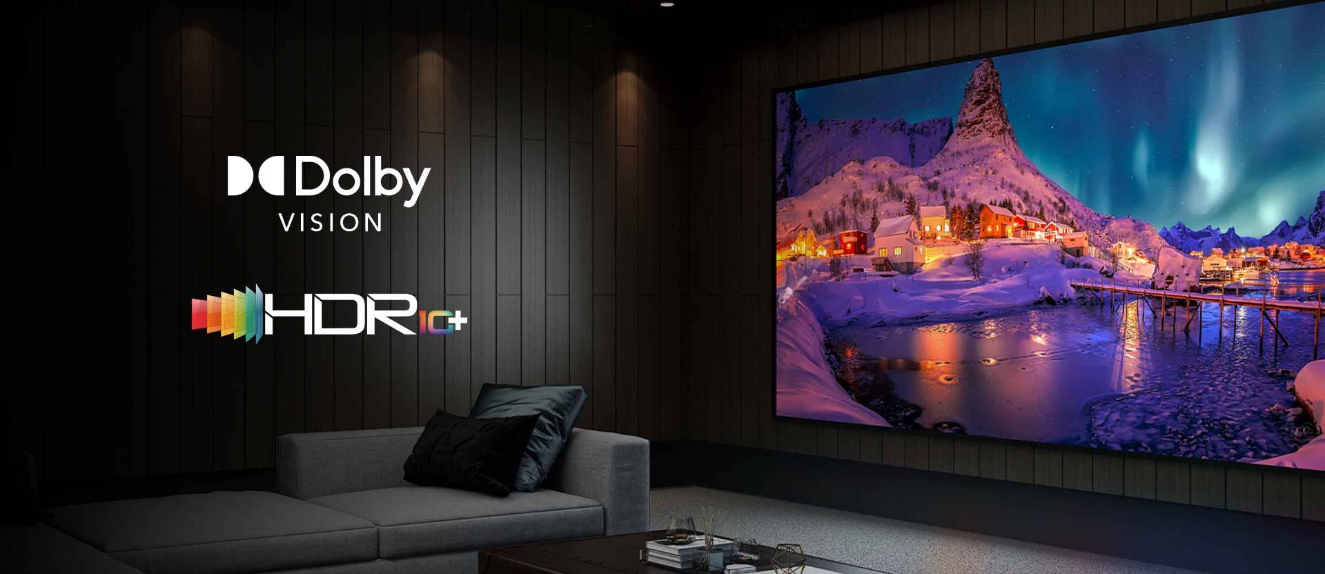 Stort lerret med Dolby Vision og HDR10+
